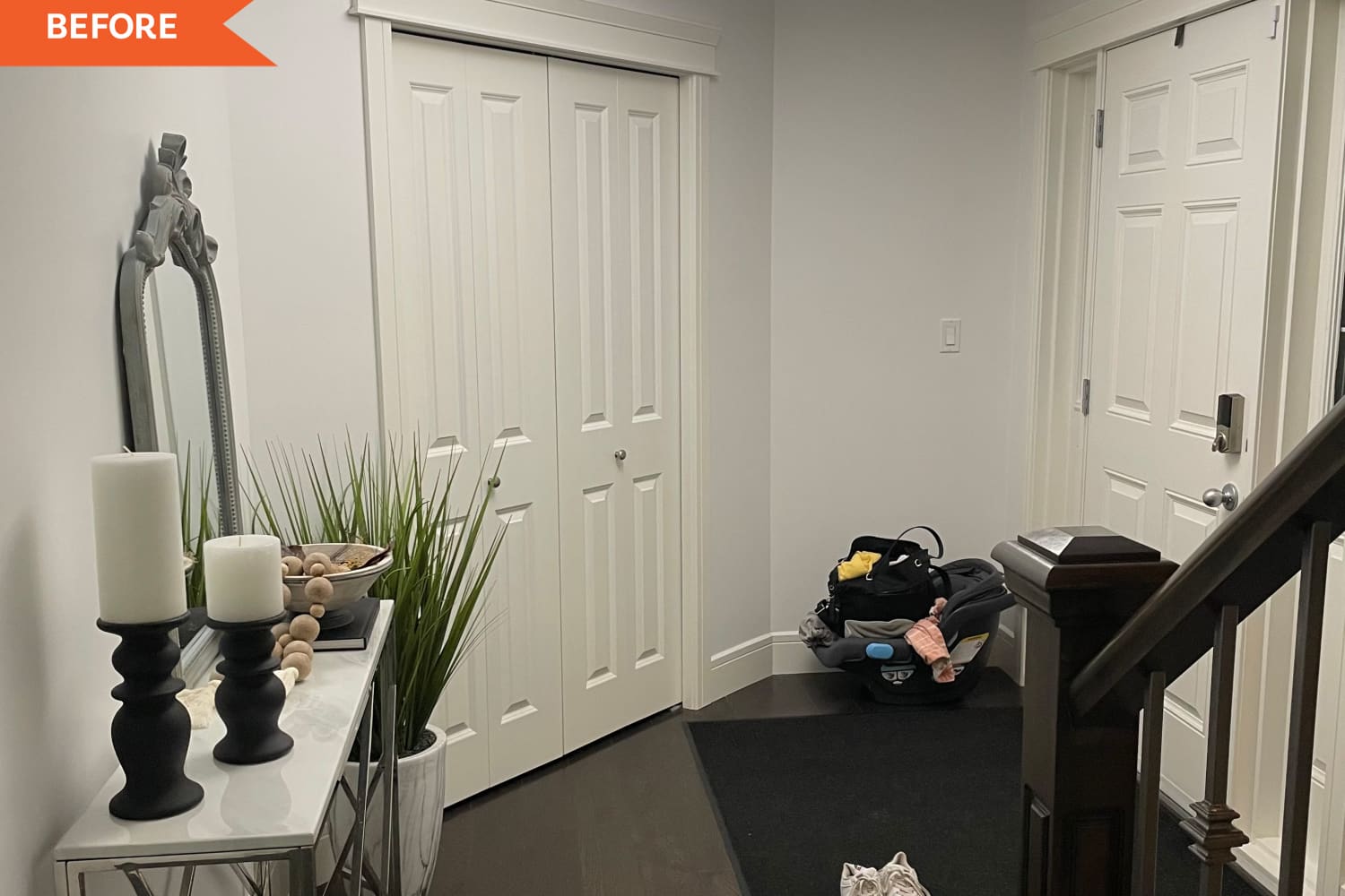 Entryway ClosetTurnedBench Redo for 600 Before and After Photos